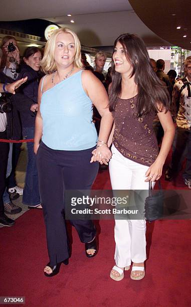 Sara-Marie Fedele and Anita from "Big Brother" attend the Australian premiere of "American Pie 2" November 22, 2001 at the Village/Greater...