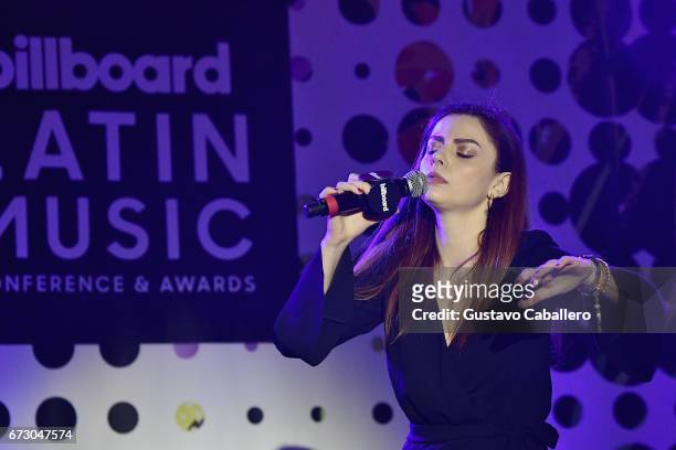 Annalisa performs at the Billboard Latin Conference 2017 at Ritz Carlton South Beach on April 25, 2017 in Miami Beach, Florida.