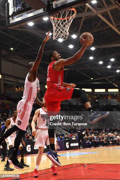 April 25: Darius Morris of the Rio Grande Valley Vipers goes up for the shot during Game Two of the D-League Finals against the Raptors 905 at the...