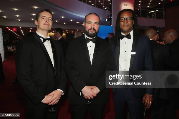 Astronomer Michael Gillon, Professor Guillem Anglada and Author Colson Whitehead attend the 2017 Time 100 Gala at Jazz at Lincoln Center on April 25,...