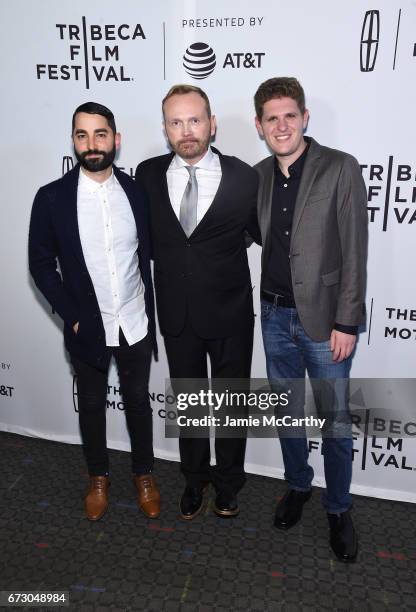 Producer Sev Ohanian, director Pat Healy and screenwriter Mike Makowsky attend "Take Me" Premiere during the 2017 Tribeca Film Festival at SVA...
