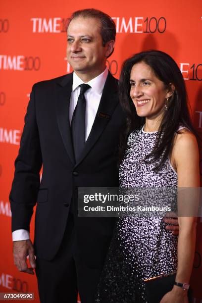 Preet Bharara and Dalya Bharara attend the 2017 Time 100 Gala at Jazz at Lincoln Center on April 25, 2017 in New York City.