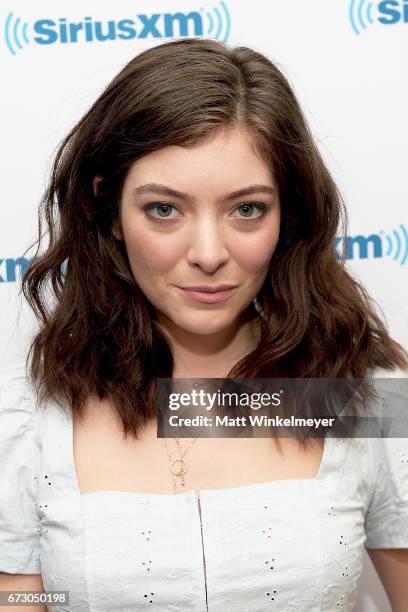 Lorde visits ÔHits 1 in HollywoodÕ on SiriusXM Hits 1 channel at the SiriusXM Studios in Los Angeles on April 25, 2017 in Los Angeles, California.