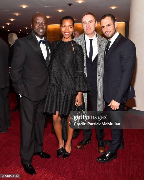 Sir David Adjaye, Ashley Shaw-Scott, Raf Simons and Jean-Georges d'Orazio attend the 2017 TIME 100 Gala at Jazz at Lincoln Center on April 25, 2017...