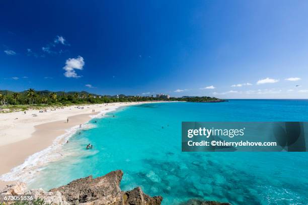 saint martin sint maarten beaches - maho beach stock pictures, royalty-free photos & images