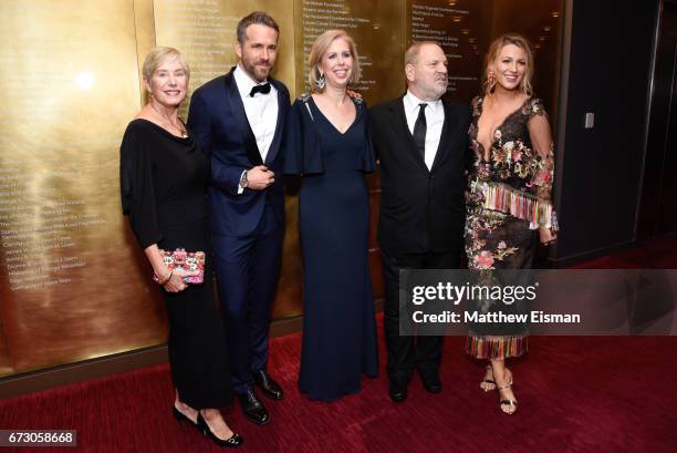 Tammy Reynolds, Ryan Reynolds, TIME managing editor Nancy Gibbs, Harvey Weinstein and Blake Lively attend 2017 Time 100 Gala at Frederick P. Rose...