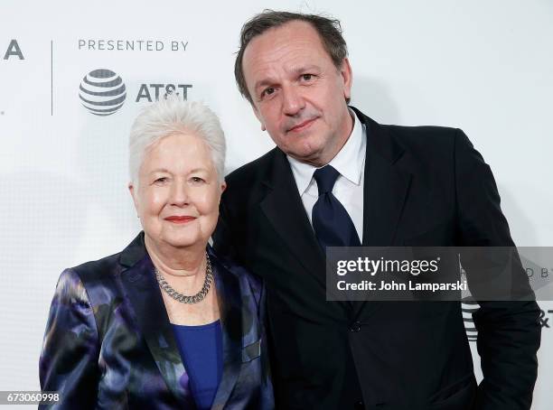 Eleanor Coppola and Arnaud Viard attends "Paris Can Wait" during the 2017 Tribeca Film Festival at BMCC Tribeca PAC on April 25, 2017 in New York...