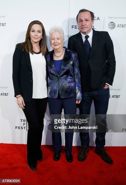 Diane Lane, Eleanor Coppola and Arnaud Viard attends "Paris Can Wait" during the 2017 Tribeca Film Festival at BMCC Tribeca PAC on April 25, 2017 in...