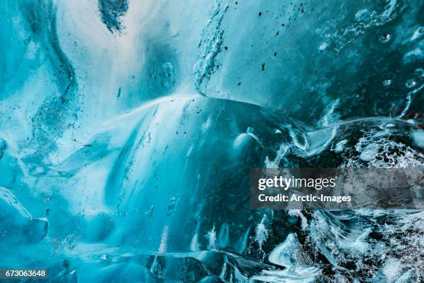 ice cave- the crystal cave, breidamerkurjokull glacier, iceland - 氷河 ストックフォトと画像