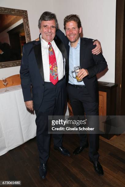 Peter Pongratz and Philip Greffenius during the piano night hosted by Wempe and Glashuette Original at Gruenwalder Einkehr on April 25, 2017 in...