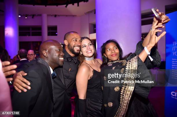 Sir David Adjaye, Justin Ervin, Ashley Graham and Ashley Shaw-Scott attend the 2017 TIME 100 Gala at Jazz at Lincoln Center on April 25, 2017 in New...