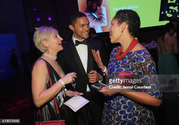 Glenda Gray, Trevor Noah, and Mary-Ann Etiebet attends the 2017 Time 100 Gala at Jazz at Lincoln Center on April 25, 2017 in New York City.
