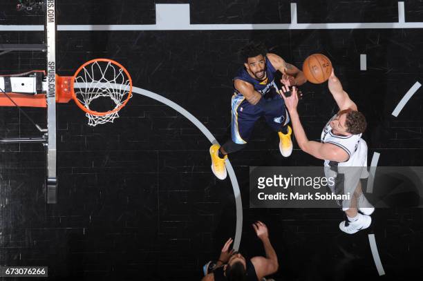 Pau Gasol of the San Antonio Spurs shoots the ball against the Memphis Grizzlies during Game Five of the Western Conference Quarterfinals of the 2017...