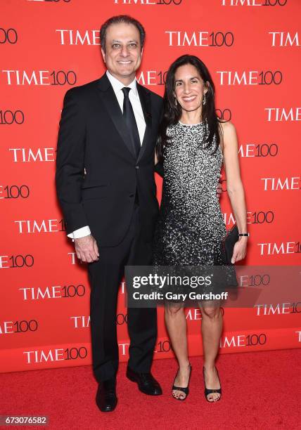 Former United States Attorney for the Southern District of New York, Preet Bharara and Dalya Bharara attend the Time 100 Gala at Frederick P. Rose...