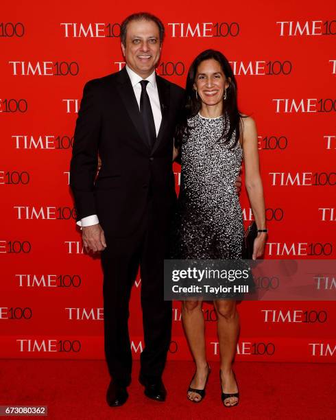 Preet Bharara and Dalya Bharara attend the 2017 Time 100 Gala at Jazz at Lincoln Center on April 25, 2017 in New York City.