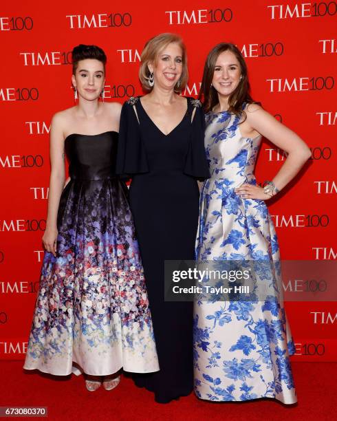 Nancy Gibbs and daughters attend the 2017 Time 100 Gala at Jazz at Lincoln Center on April 25, 2017 in New York City.