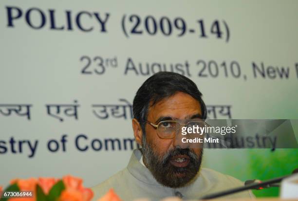 Anand Sharma, Union Minister of Commerce & Industry, announces annual supplement to the foreign trade policy.
