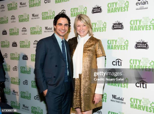 Zac Posen and Martha Stewart attend the 23rd Annual City Harvest "An Evening of Practical Magic" Gala at Cipriani 42nd Street on April 25, 2017 in...