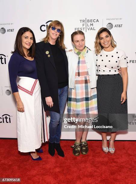 Director Jennifer Konner, co-founder of Tribeca Film Festival Jane Rosenthal and actresses Lena Dunham and America Ferrera attend Tribeca Talks: Lena...