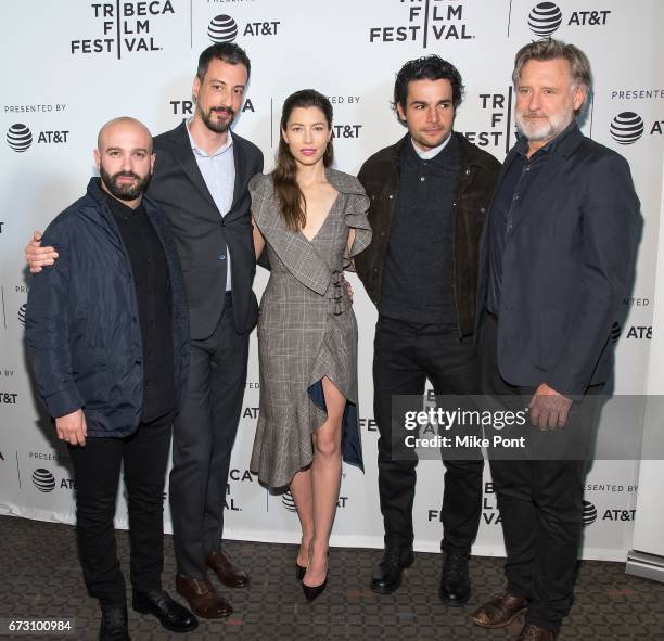Director Antonio Campos, producer Derek Simonds, executive producer and actress Jessica Biel, and actors Christopher Abbott and Bill Pullman attend...
