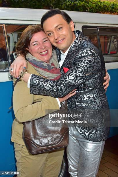 Vera Int-Veen and Julian F. M. Stoeckel during the celebration of Julian F. M. Stoeckels 25th birthday on April 25, 2017 in Berlin, Germany.