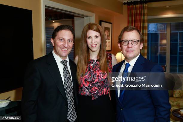 Eric Spinato, Stacey Freeman and Eric Shawn attend the Paul & Dee Dee Sorvino celebrate their new book "Pinot, Pasta & Parties" at 200 East 57th...