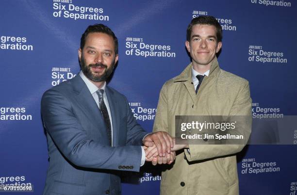 Nick Kroll and John Mulaney attend the "Six Degrees of Separation" Broadway opening night at the Barrymore Theatre on April 25, 2017 in New York City.