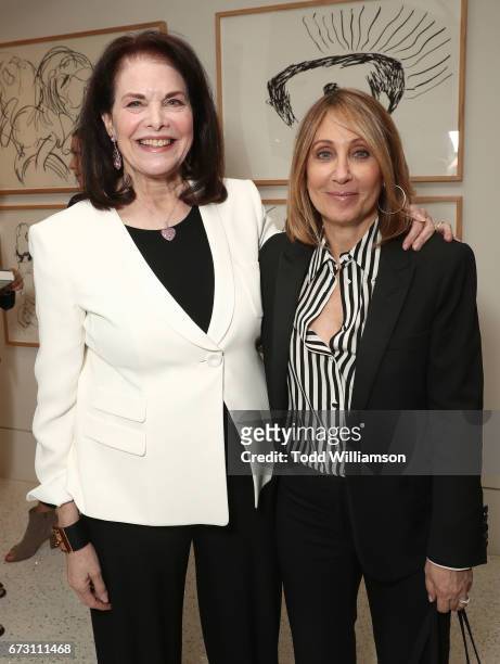 Sherry Lansing and 20th Century Fox Film Chairman and CEO Stacey Snider attend Stephen Galloway's "Leading Lady Sherry Lansing" Book Party at ICM...