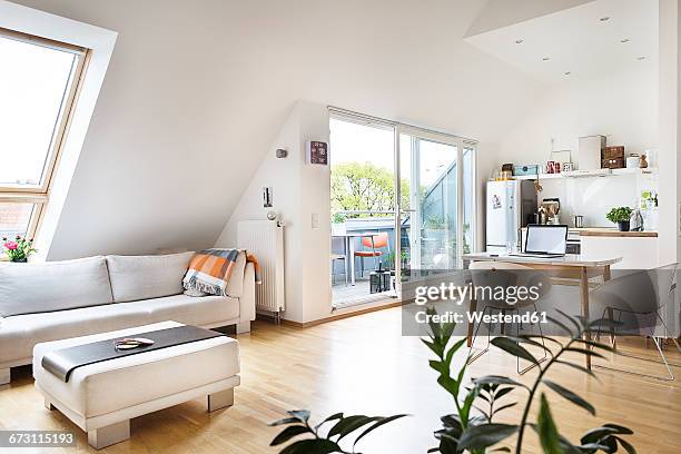 empty attic flat - apartment interior stock pictures, royalty-free photos & images