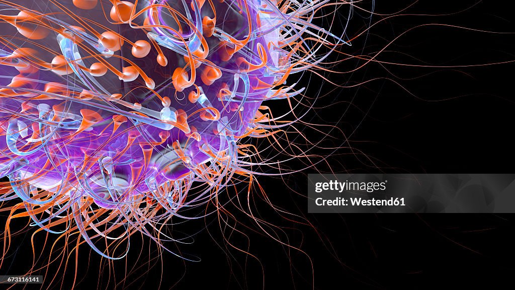 Virus similar to HI virus, 3D Rendering