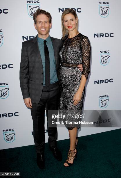 Glenn Howerton and Jill Latiano attend the Natural Resources Defense Council's STAND UP! event at Wallis Annenberg Center for the Performing Arts on...