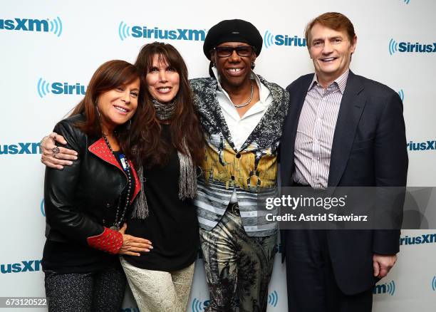 Joanne Horowitz, Myra Scheer, Nile Rodgers and Marc Benecke attend SiriusXM Town Hall taping on Studio 54 Radio celebrating the 40th anniversary of...
