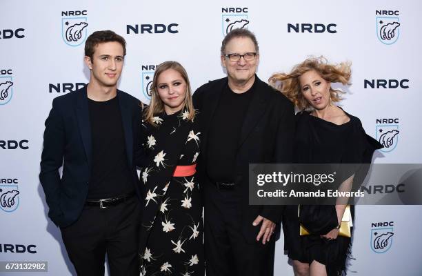 Jacob Einstein, Claire Einstein, actor Albert Brooks and Kimberly Brooks arrive at the Natural Resources Defense Council's STAND UP! event at the...