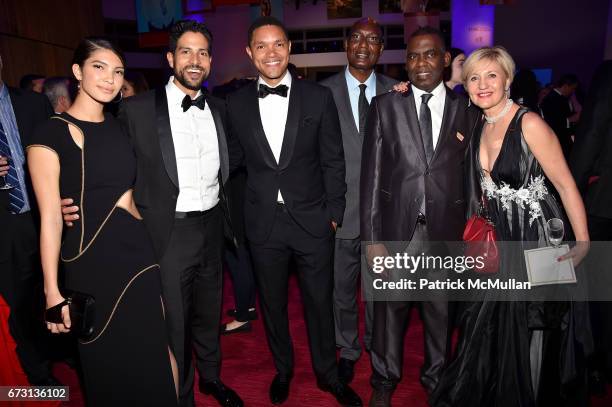 Grace Rodriguez, Adam Rodriguez, Trevor Noah, Bakary Tandia, Biram Dah Abeid and Glenda Gray attend the 2017 TIME 100 Gala at Jazz at Lincoln Center...