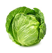 Green cabbage isolated on white