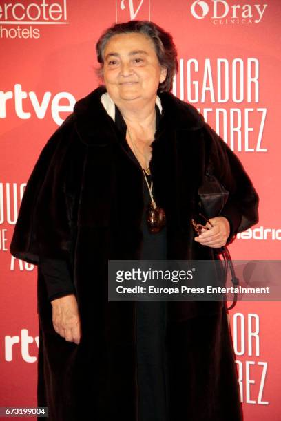 Elena Benarroch attends the 'El Jugador de Ajedrez' premiere at Gran Via cinema on April 25, 2017 in Madrid, Spain.
