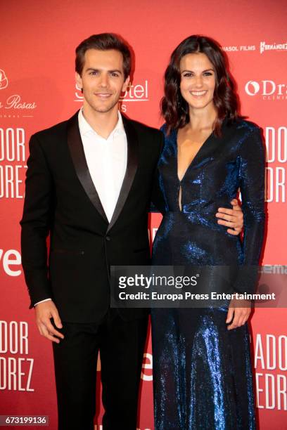 Marc Clotet and Melina Matthews attend the 'El Jugador de Ajedrez' premiere at Gran Via cinema on April 25, 2017 in Madrid, Spain.