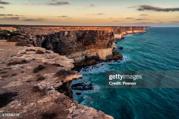 bunda cliffs - kangaroo island imagens e fotografias de stock