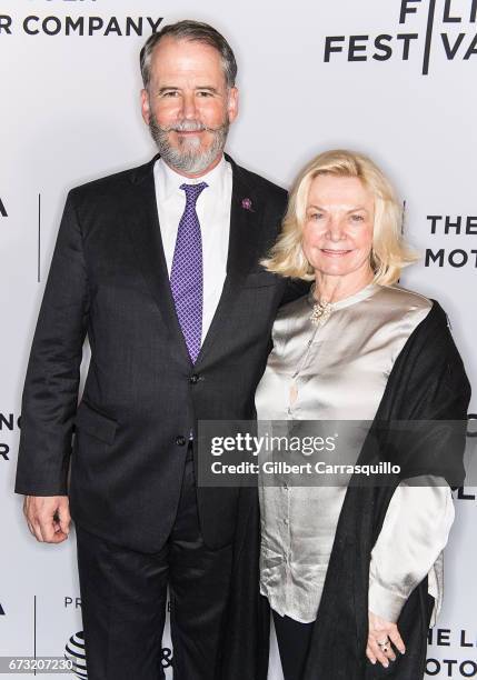 Former Ambassador to Armenia John Marshall Evans and Donna Evans attend 'Intent to Destroy' Premiere during the 2017 Tribeca Film Festival at SVA...