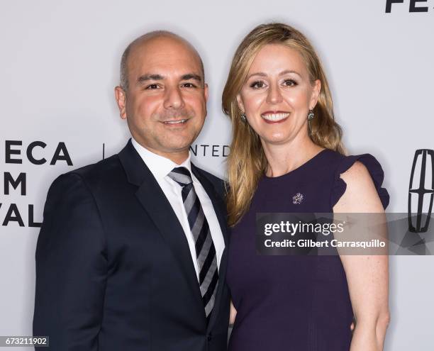 Producer Eric Esrailian and guest attend 'Intent to Destroy' Premiere during the 2017 Tribeca Film Festival at SVA Theater on April 25, 2017 in New...