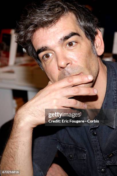 Journalist Xavier de Moulins poses during a portrait session in Paris, France on .