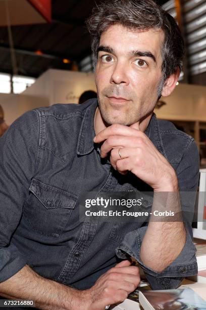 Journalist Xavier de Moulins poses during a portrait session in Paris, France on .