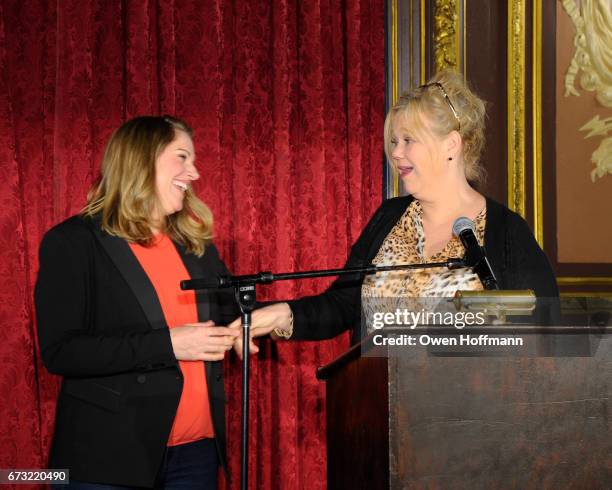 Julie Reiber and Caroline Rhea at Girls Inc. Of New York City 2017 Spring Luncheon at Metropolitan Club on April 24, 2017 in New York City.