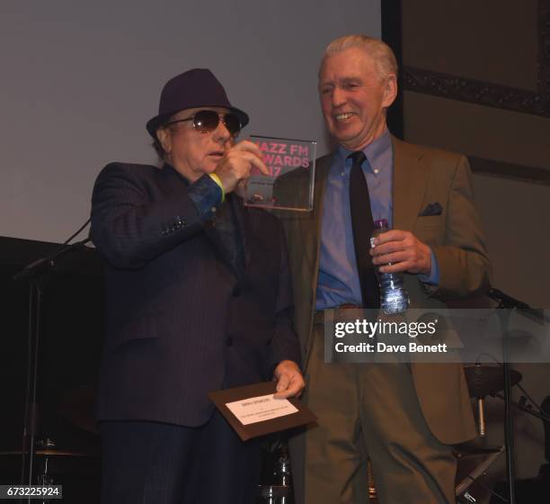 Van Morrison and Georgie Fame attend the Jazz FM Awards 2017 at Shoreditch Town Hall on April 25, 2017 in London, England.