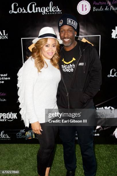 Sharonda Jones and husband Shawn Stockman attend Micah's Voice Benefet Condert at Private Residence on April 25, 2017 in Los Angeles, California.