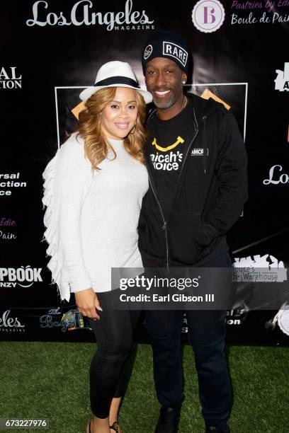 Sharonda Jones and husband Shawn Stockman attend Micah's Voice Benefet Condert at Private Residence on April 25, 2017 in Los Angeles, California.