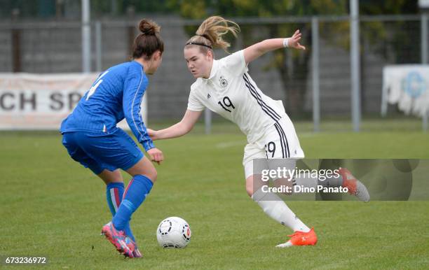 Chiara Pucci of Italy women's U16 competes with laura Haas Germany women's U16 during the 2nd Female Tournament 'Delle Nazioni' match between Germany...