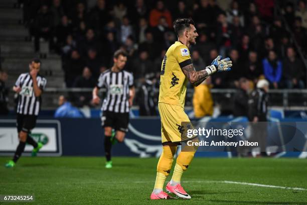 Alexandre Letellier goalkeeper of Angers during the Semi final of the French Cup match between Angers and Guingamp at Stade Jean Bouin on April 25,...