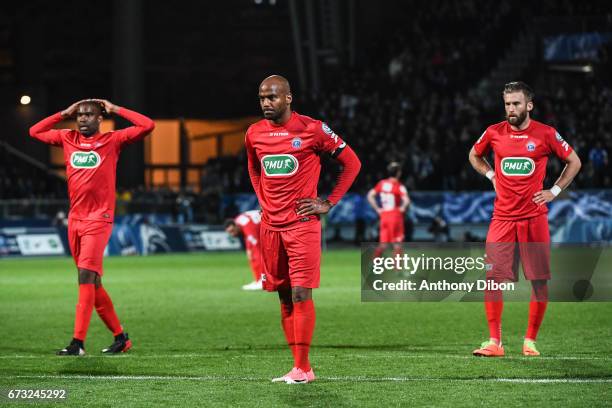 Jimmy Briand of Guingamp before he misses his penalty during the Semi final of the French Cup match between Angers and Guingamp at Stade Jean Bouin...