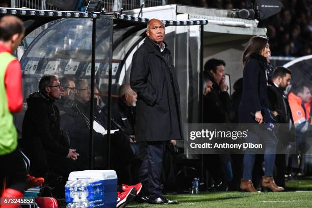 Antoine Kombouare coach of Guingamp during the Semi final of the French Cup match between Angers and Guingamp at Stade Jean Bouin on April 25, 2017...